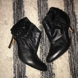 Saks Fifth Avenue Black Leather Ankle Boots